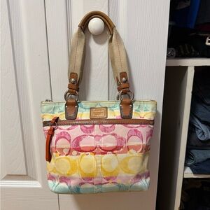 Coach Vintage Hampton Hawaiian Style Watercolor Tote Bag